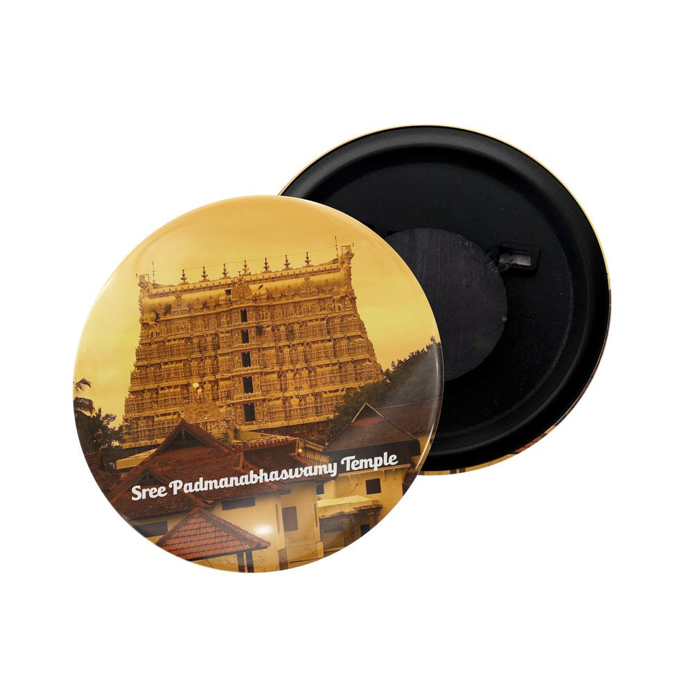 dhcrafts Fridge Magnet Multicolor Sri Padmanabhaswamy Temple Kerala Glossy Finish Design Pack of 1 (58mm)